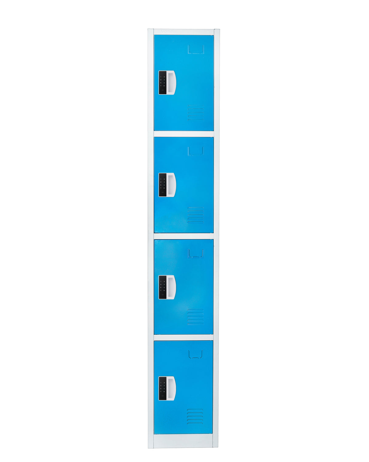 72" H x 12" W 4-Tier Steel Storage Locker with Digital Lock, Blue,