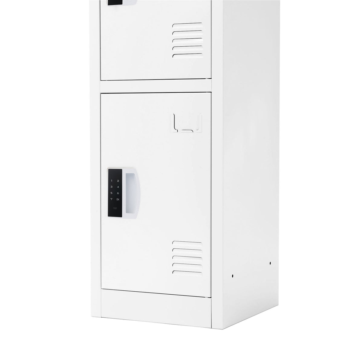 72" H x 12" W 4-Tier Steel Storage Locker with Digital Lock, White,