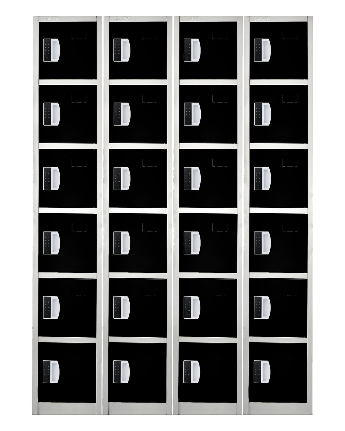 72" H x 12" W 6-Tier Steel Storage Locker with Digital Lock, Black,