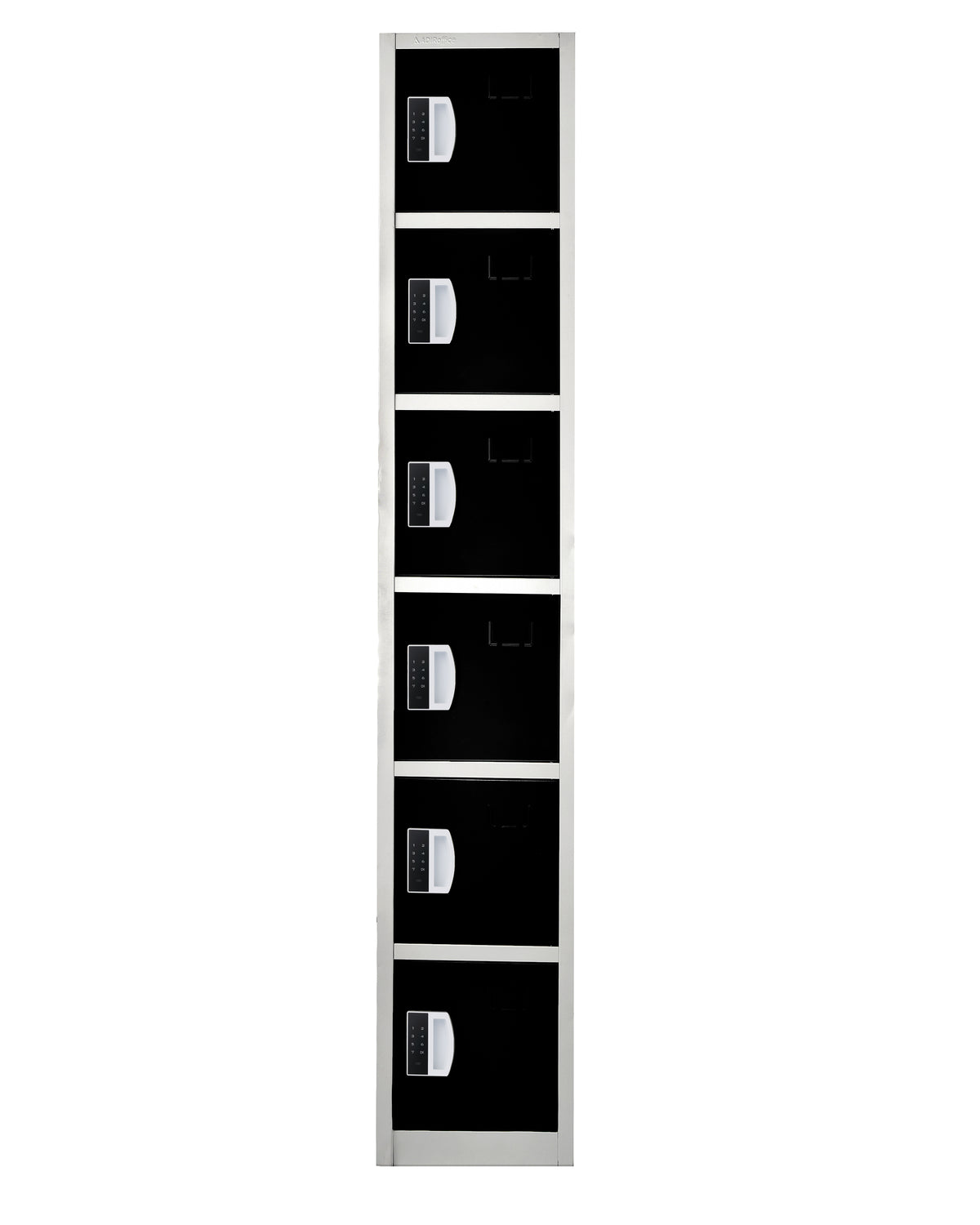 72" H x 12" W 6-Tier Steel Storage Locker with Digital Lock, Black,
