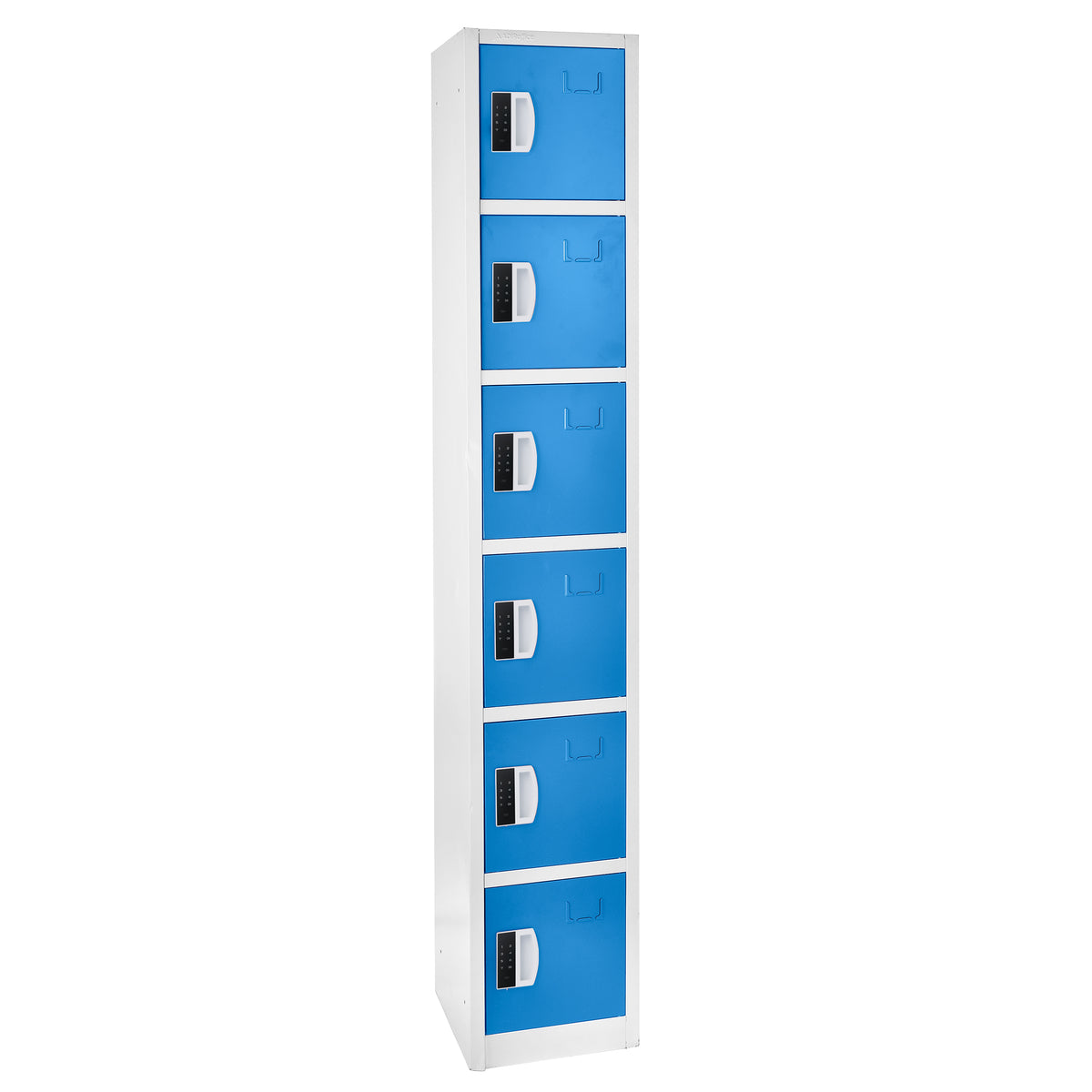 72" H x 12" W 6-Tier Steel Storage Locker with Digital Lock, Blue,