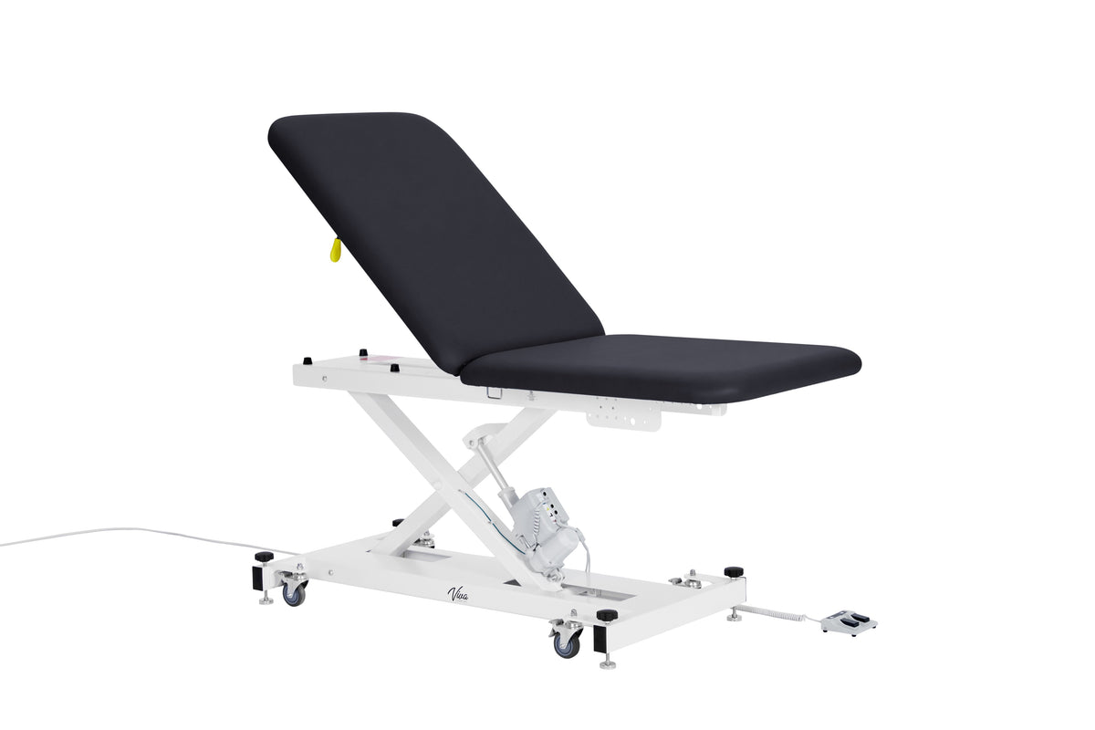 VivaComfort XRO Series 2-Section Electric Height and Back Adjustable Exam Table, 600 lbs Capacity, Black