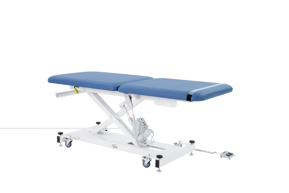 VivaComfort XRO Series 2-Section Electric Height and Back Adjustable Exam Table, 600 lbs Capacity, Blue