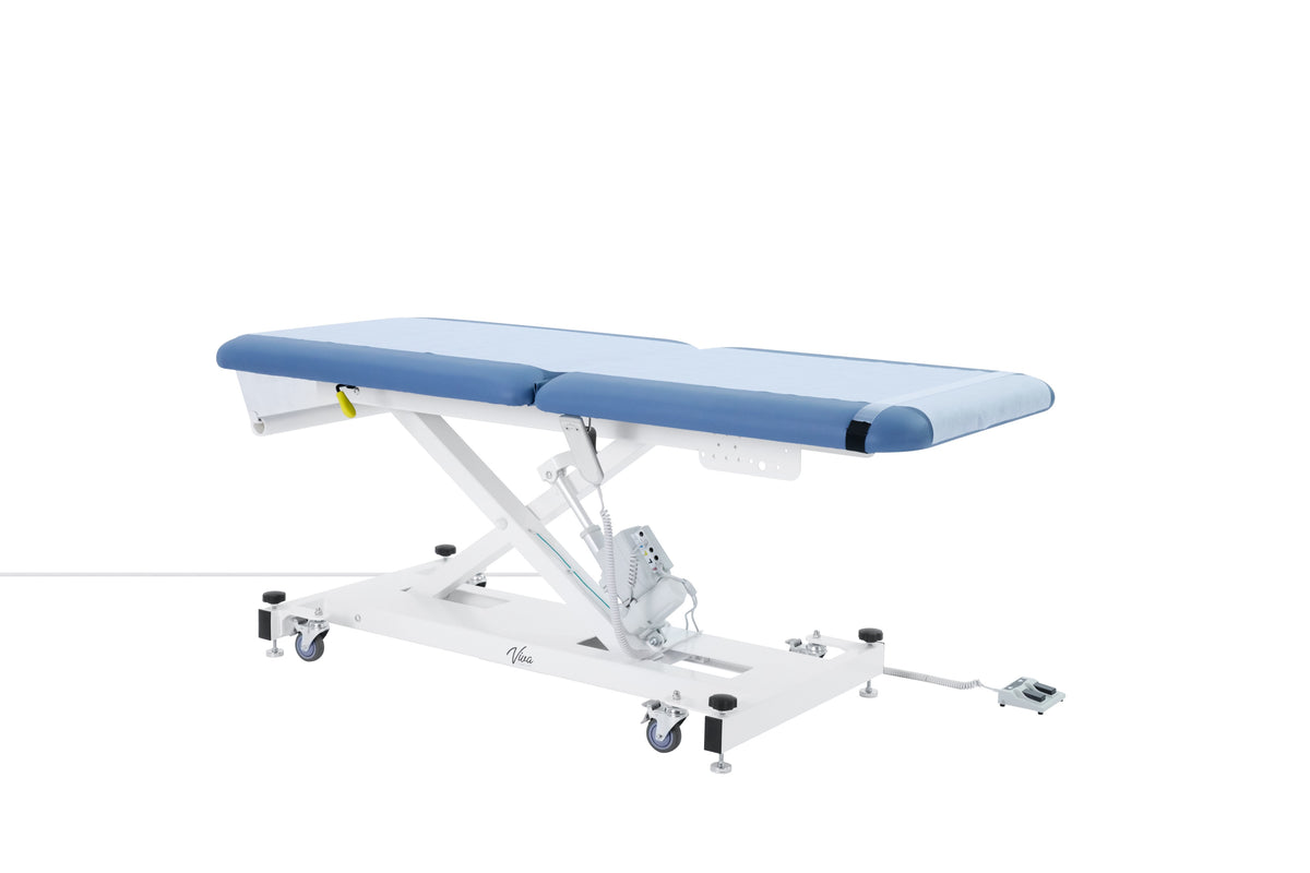 VivaComfort XRO Series 2-Section Electric Height and Back Adjustable Exam Table, 600 lbs Capacity, Blue