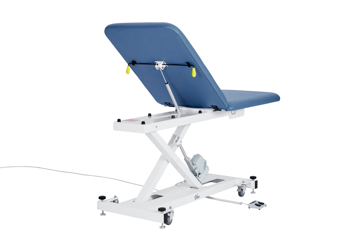 VivaComfort XRO Series 2-Section Electric Height and Back Adjustable Exam Table, 600 lbs Capacity, Blue