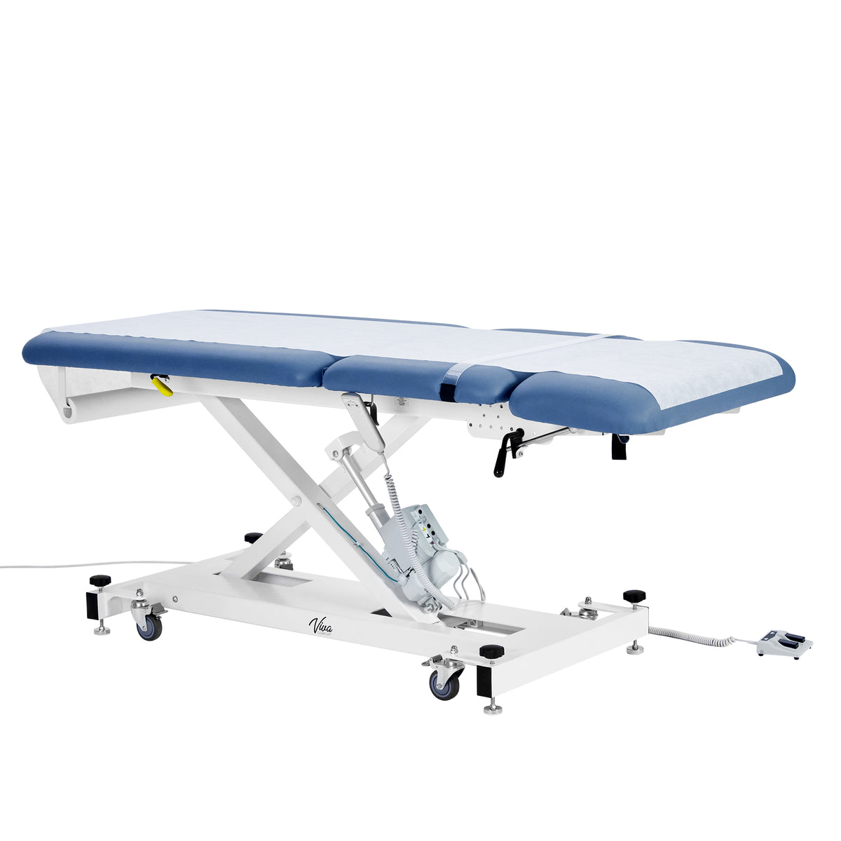 XRO Series 3-Section Electric Height and Back Adjustable Exam Table, 600 lbs. Capacity, Blue