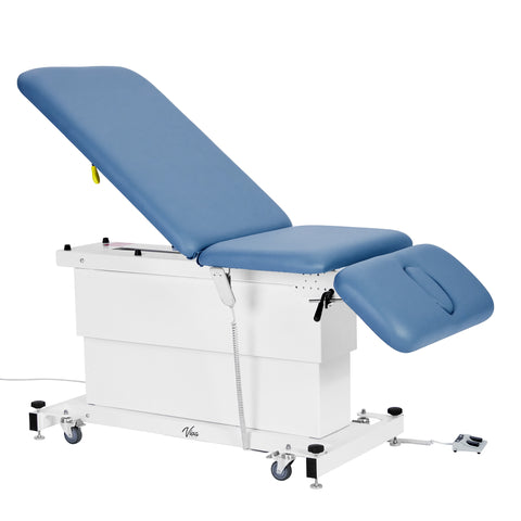 VivaComfort XRO Series 3-Section Electric Height and Back Adjustable Exam Table, 600 lbs. Capacity, Blue