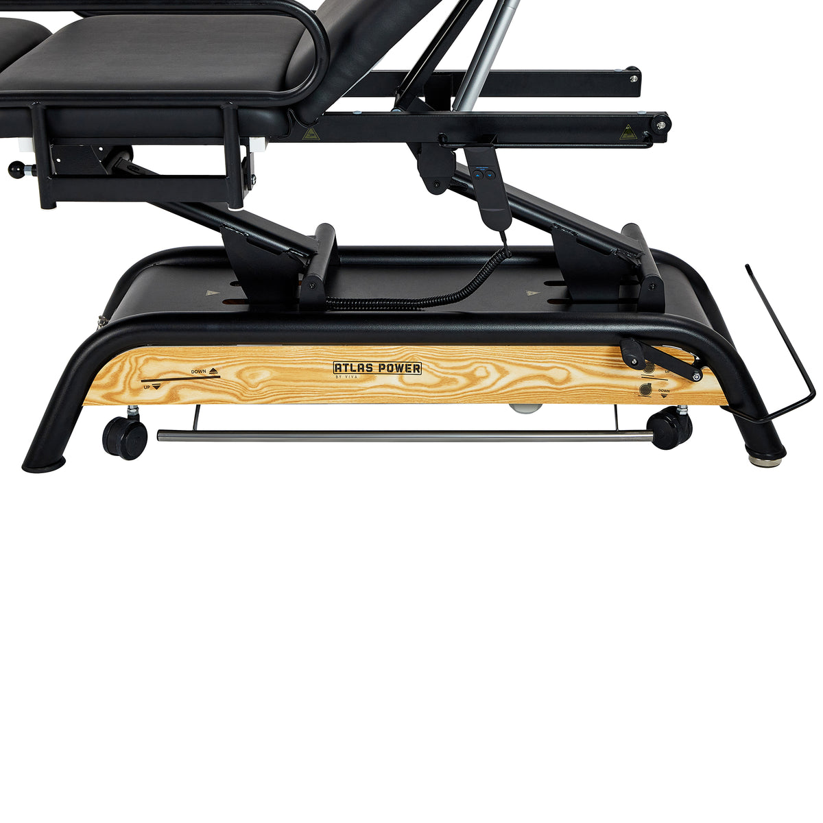 VivaComfort Atlas Power Hi-Lo Physician Treatment Table with 3-Section Top, 441 lb Capacity, Black