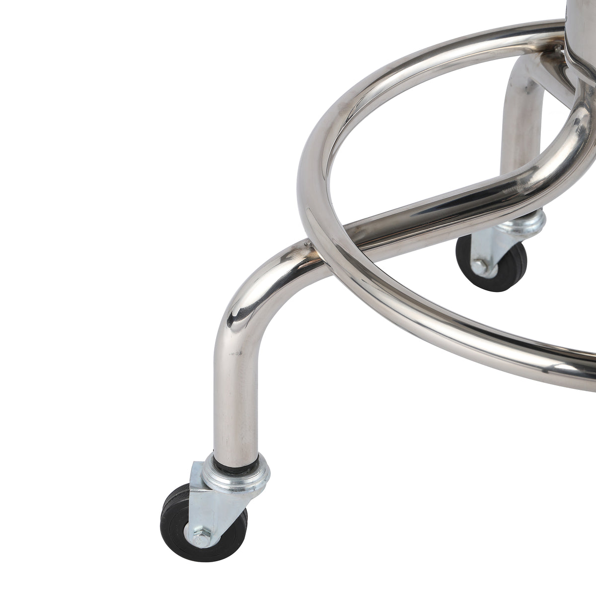 VivaComfort Pneumatic Height Control Antimicrobial Upholstery Exam Stool with Circular Foot Ring, 300 lb Capacity, Blue