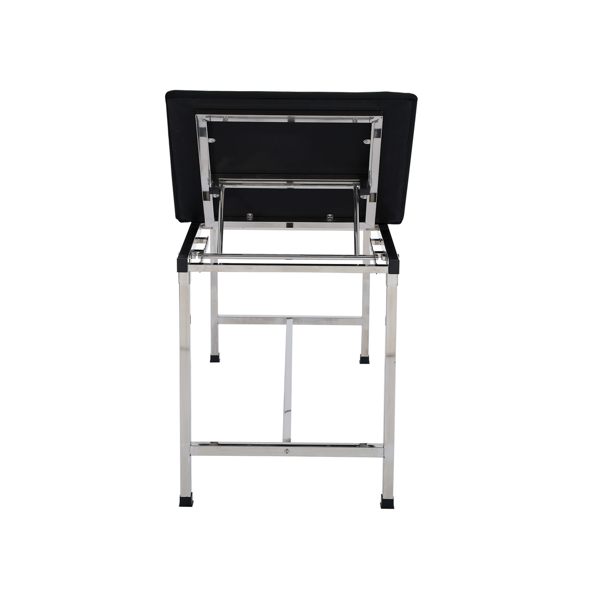 VivaComfort 440 lbs. Capacity Adjustable Backrest Steel Foldable Exam Treatment Table in Black, 440 lb Capacity, Black