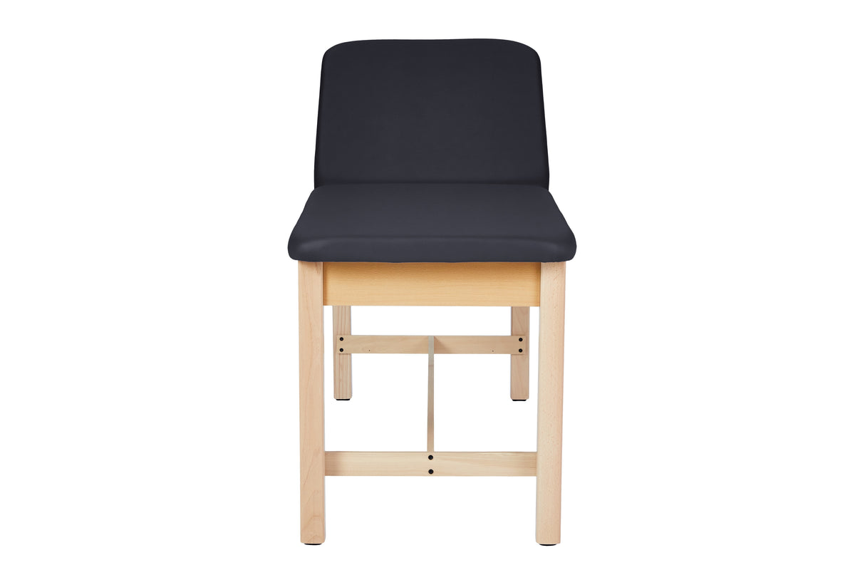 VivaComfort Aristo Wood H-Brace Physician Exam Table with Adjustable Backrest, 27”, Black, 500 lb Capacity, Black