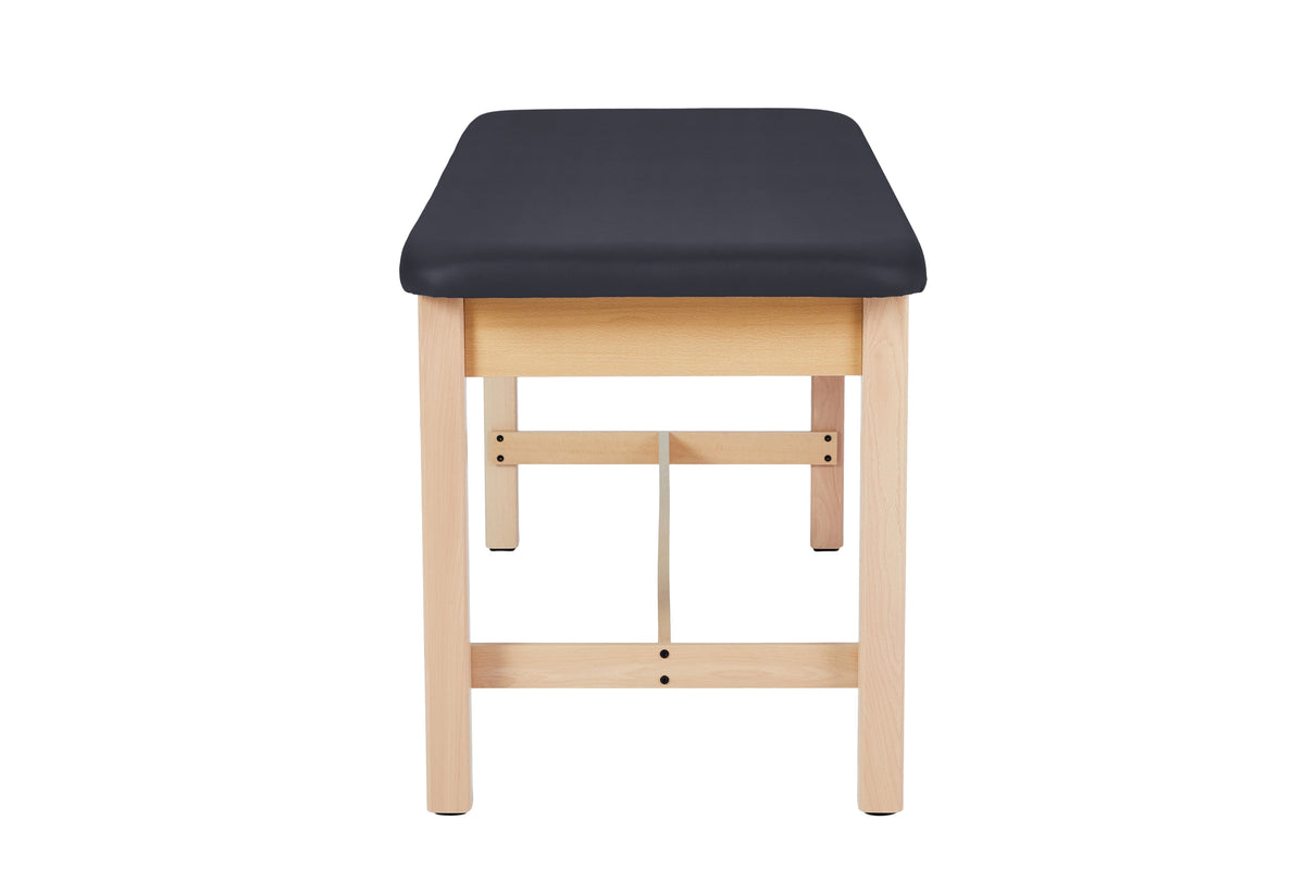 VivaComfort Aristo Wooden H-Brace Physician Exam Table, 27”, Black, 500 lb Capacity, Black