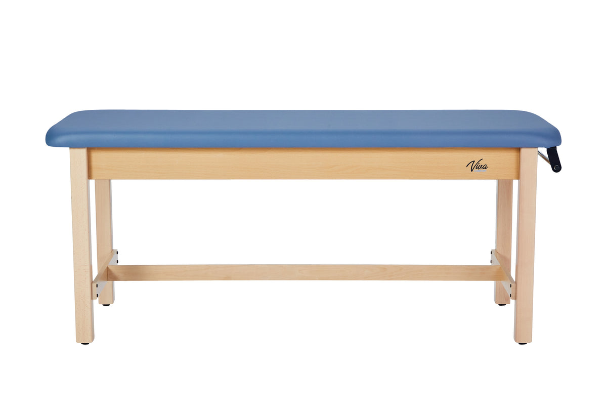 VivaComfort Aristo Wooden H-Brace Physician Exam Table, 27”, Black, 500 lb Capacity, Blue