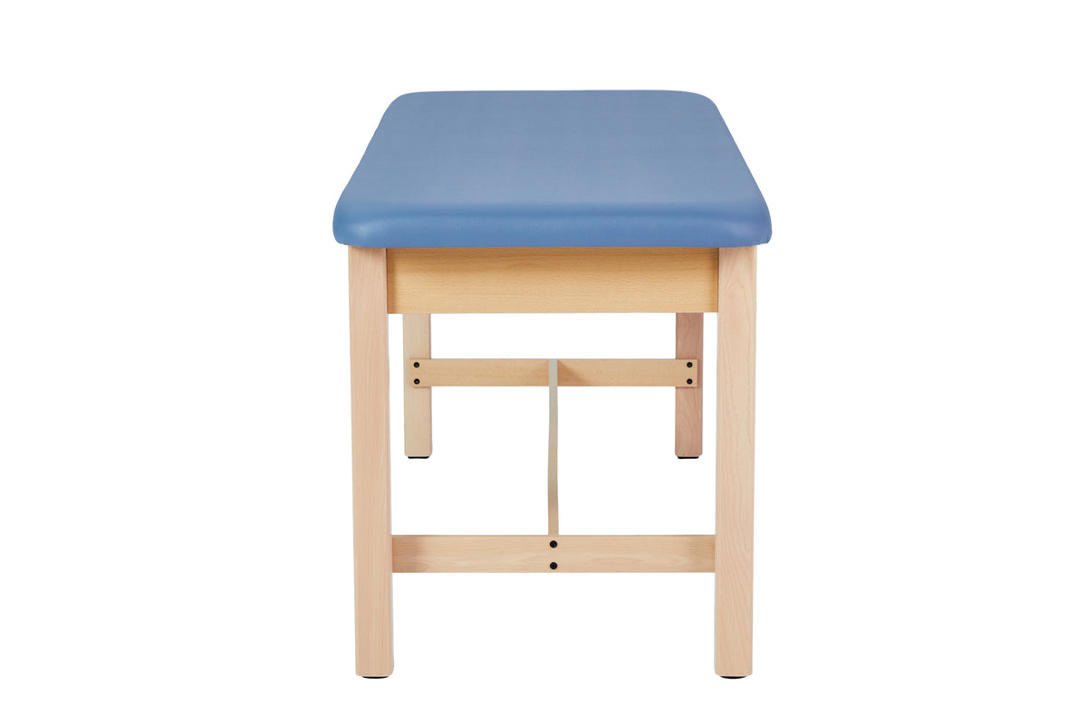 VivaComfort Aristo Wooden H-Brace Physician Exam Table, 27”, Black, 500 lb Capacity, Blue