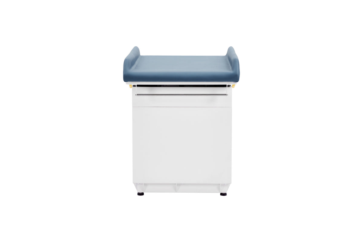 VivaComfort Steel Pediatric Grande Exam Table with Step Stool, Pull-Out Leg Rest, Dual Drawers & Cabinets, 500 lb Capacity, Blue