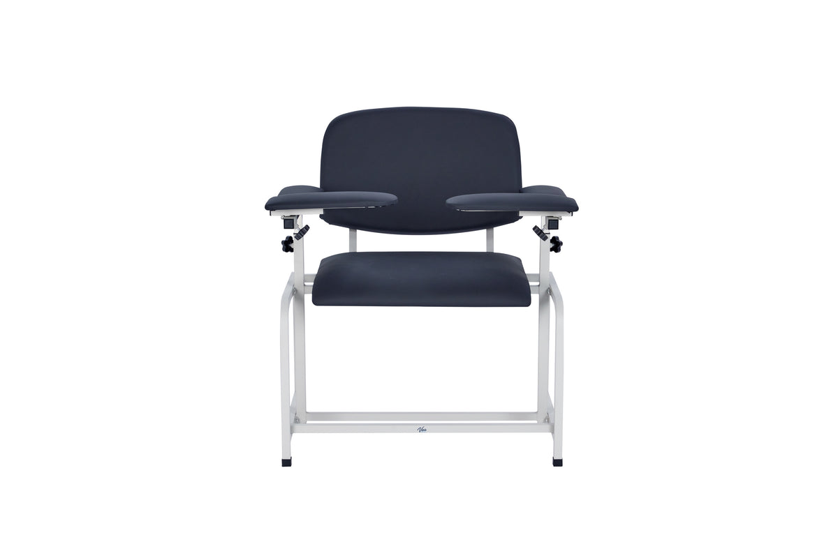VivaComfort 500 lbs. Extra Wide Adjustable Antimicrobial Bariatric Padded Phlebotomy Blood Drawing Chair, Black