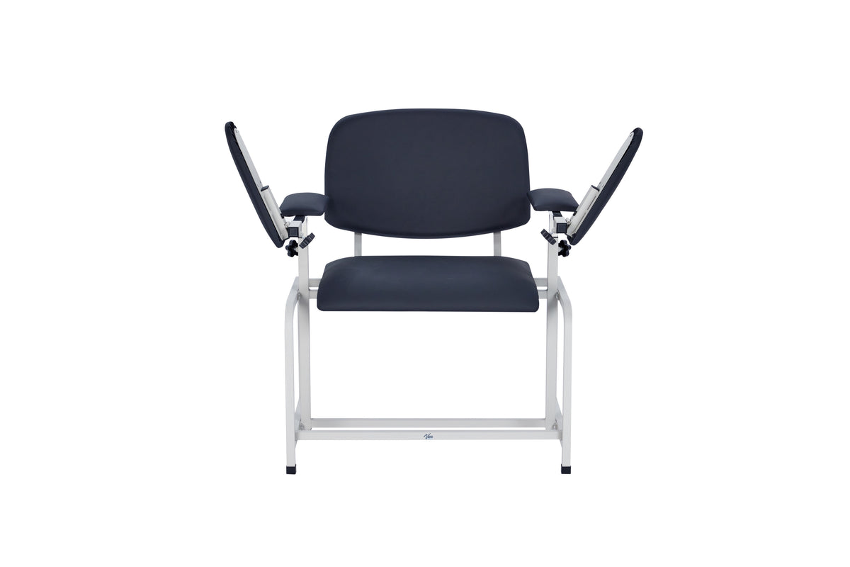 VivaComfort 500 lbs. Extra Wide Adjustable Antimicrobial Bariatric Padded Phlebotomy Blood Drawing Chair, Black