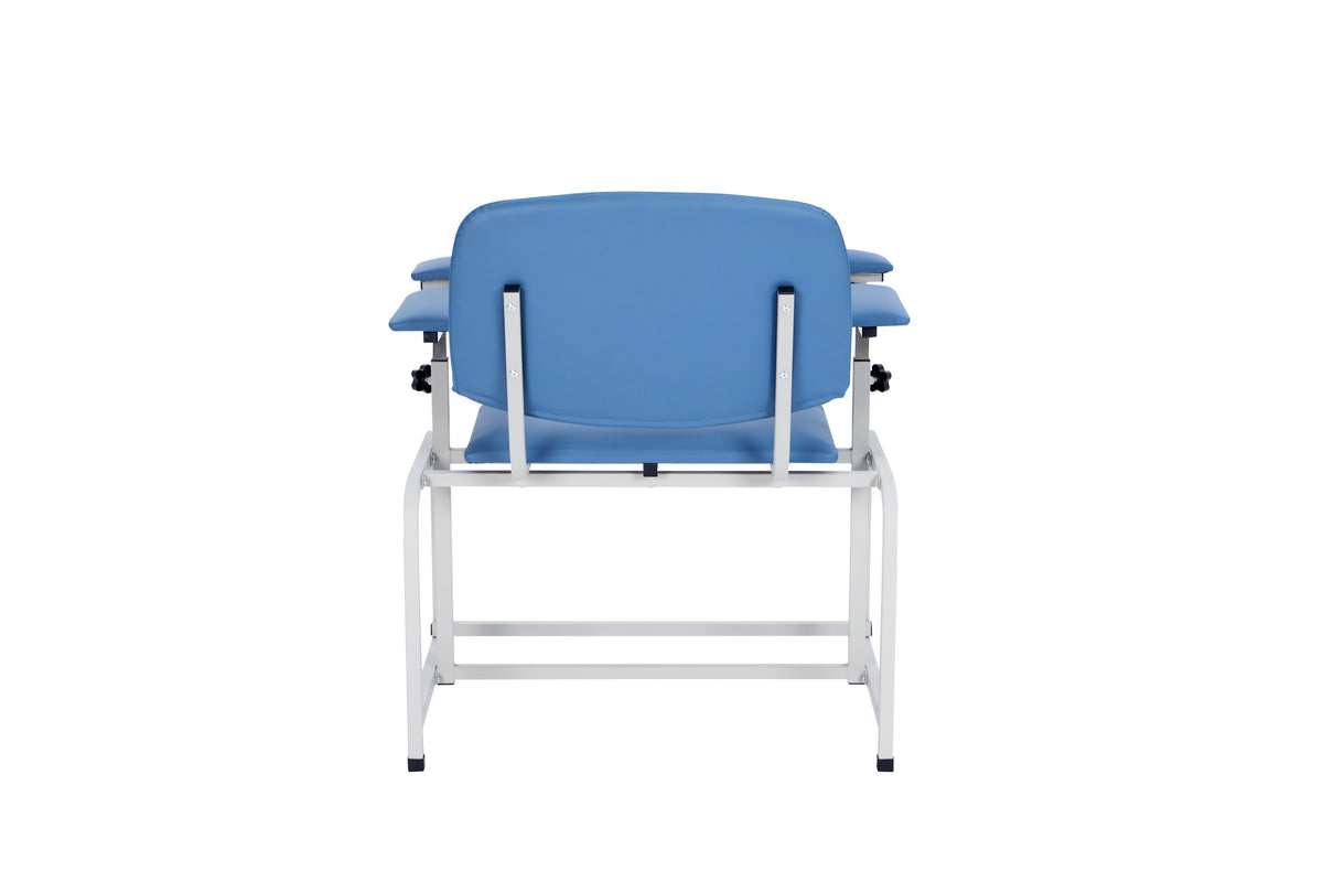 VivaComfort 500 lbs. Extra Wide Adjustable Antimicrobial Bariatric Padded Phlebotomy Blood Drawing Chair, Blue
