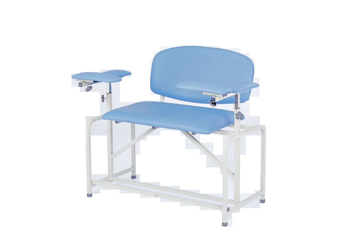 VivaComfort 750 lb. Capacity Bariatric Extra-Tall Phlebotomy Blood Drawing Chair, 750 lb Capacity, Blue