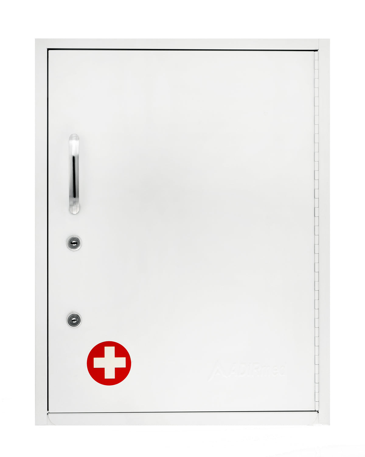 ADIRMED 21 in. H x 16 in. W Dual Lock Surface-Mount Medical Security Cabinet in White with Pull-Out Shelf and Document P
