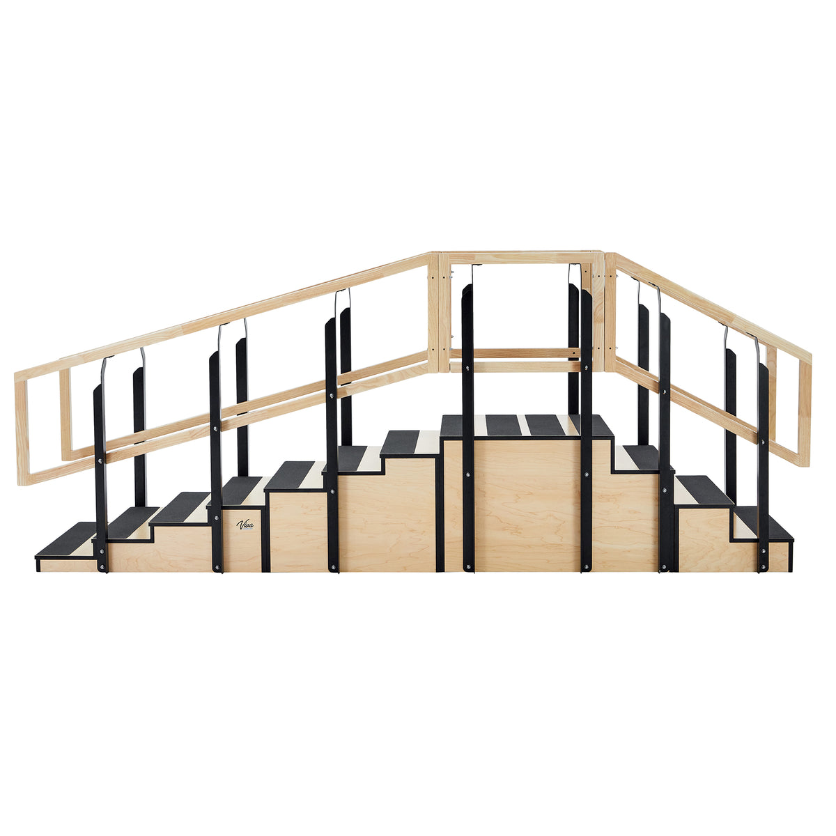 VivaComfort Hardwood Physical Therapy Non-Slip 30in. Convertible Staircase with Safety Handles, 500 lb Capacity, Oak
