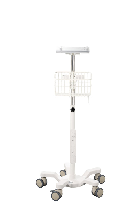 VivaComfort Universal Medical Mobile Cart With Compatible Edan Monitor Mounting Plate, White