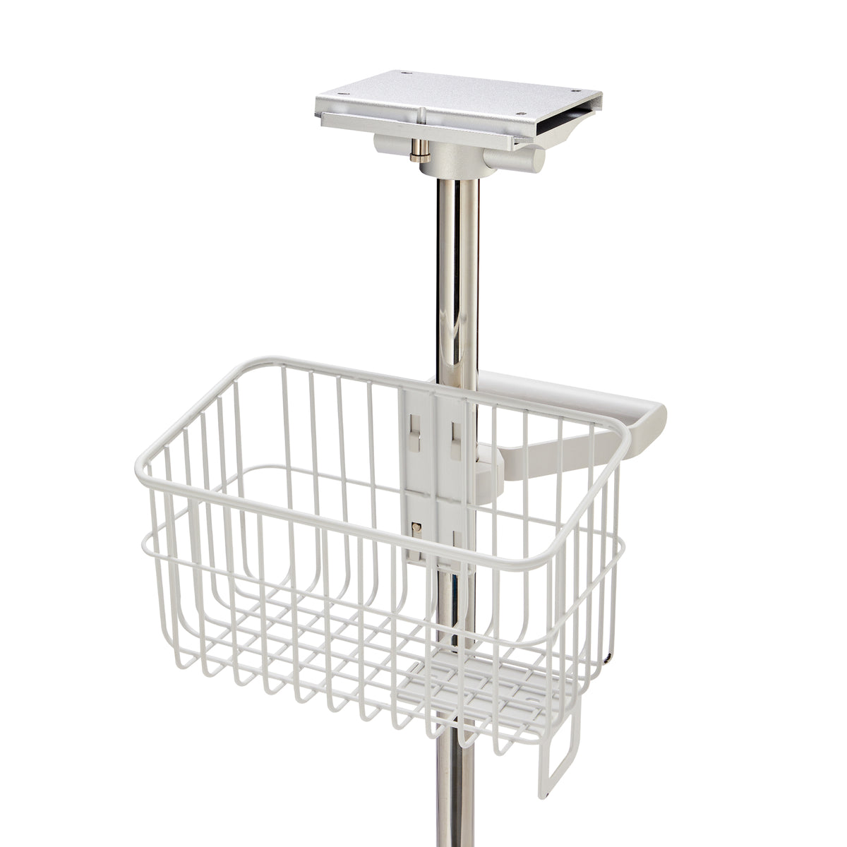 VivaComfort Universal Mobile Cart with Viva Diagnostic Omni Spot Vital Sign Patient Monitor Mounting Plate, White