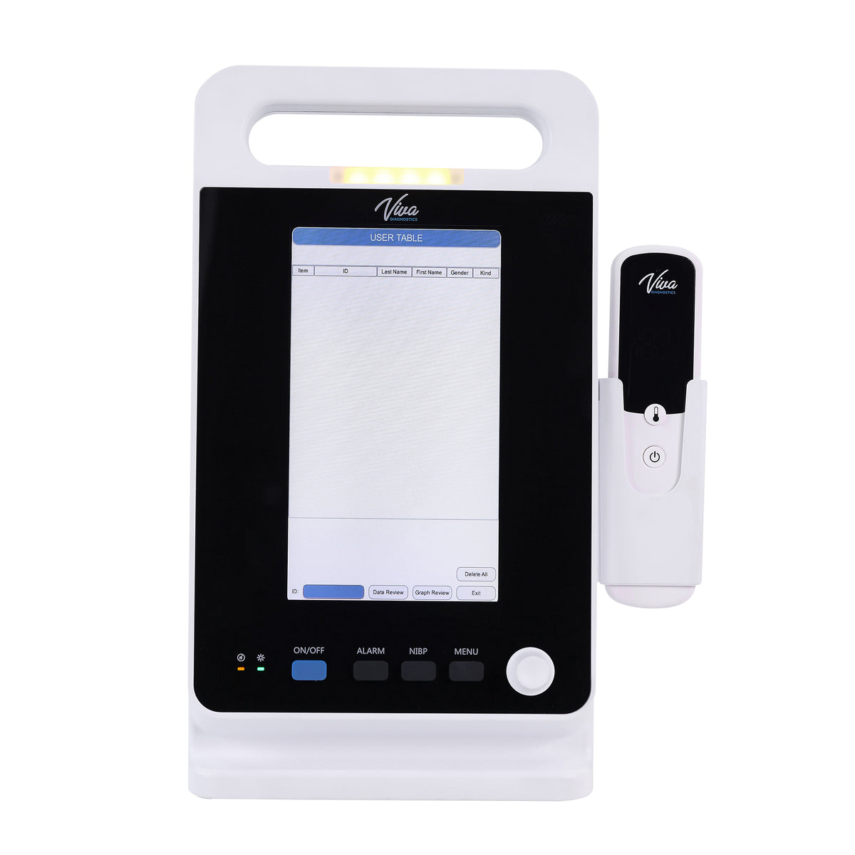 VivaComfort Omni Spot Vital Signs Monitor with Adult & Pediatric Cuffs, SpO2 Sensor, Thermometer, USB & Mounting Bracket