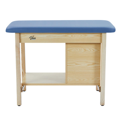 VivaComfort Axis H-Brace Single Sports Taping Table with End Shelf, 380 lb Capacity, Oak