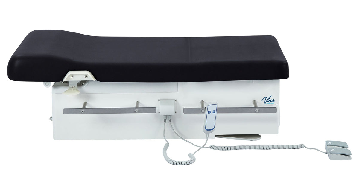 VivaComfort Pointe Power Height Adjustable Pelvic Tilt Exam Table with Stirrups, Storage, and Paper Dispenser, 396 lb Ca