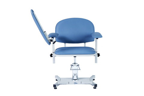VivaComfort Manual Height Adjustable Blood Draw Phlebotomy Chair, 485 lb Capacity, Blue