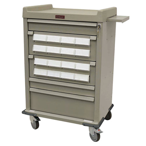 Harloff Aluminum Universal Line, WIDE Cart, ELoCK, 2 -", 1 - 6" AND 2 - 10" Drawers. Standard Package Includes Pull-Out