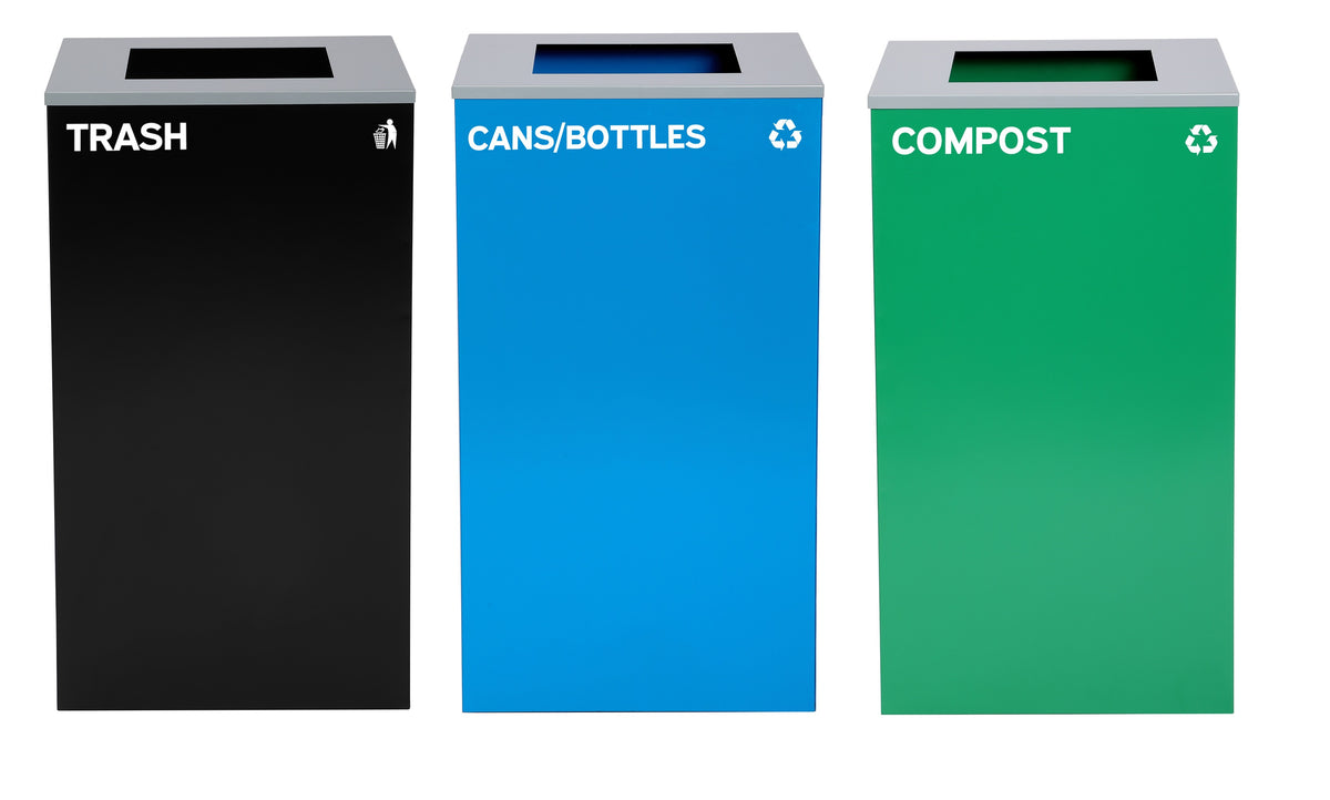 Alpine Industries 87 Gal. 3-Stream Black Steel Square Open Top