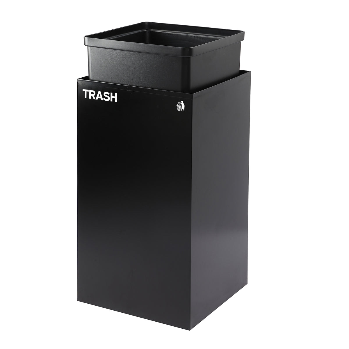 Alpine Industries 87 Gal. 3-Stream Black Steel Square Open Top