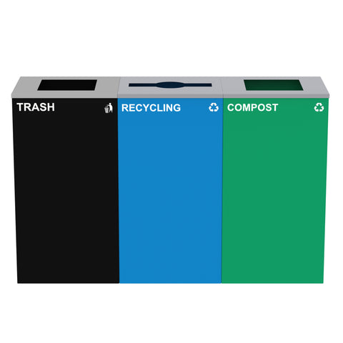 Alpine Industries 87 Gal. 3-Stream Steel Mixed and Open Square Lid