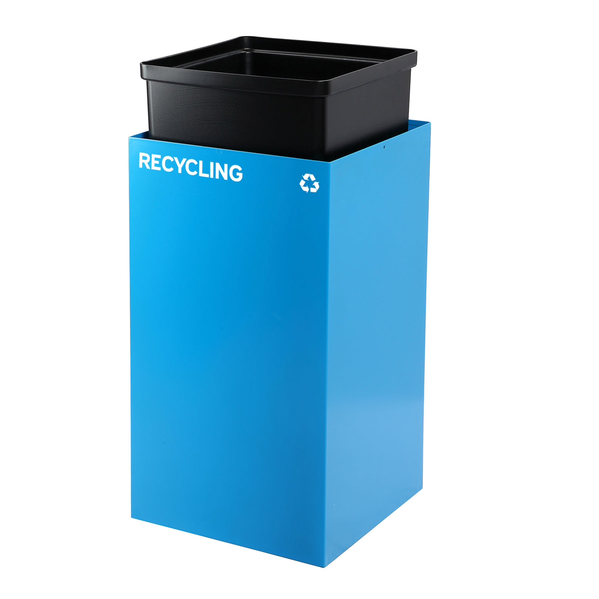 Alpine Industries 87 Gal. 3-Stream Steel Blue Recycling, Green