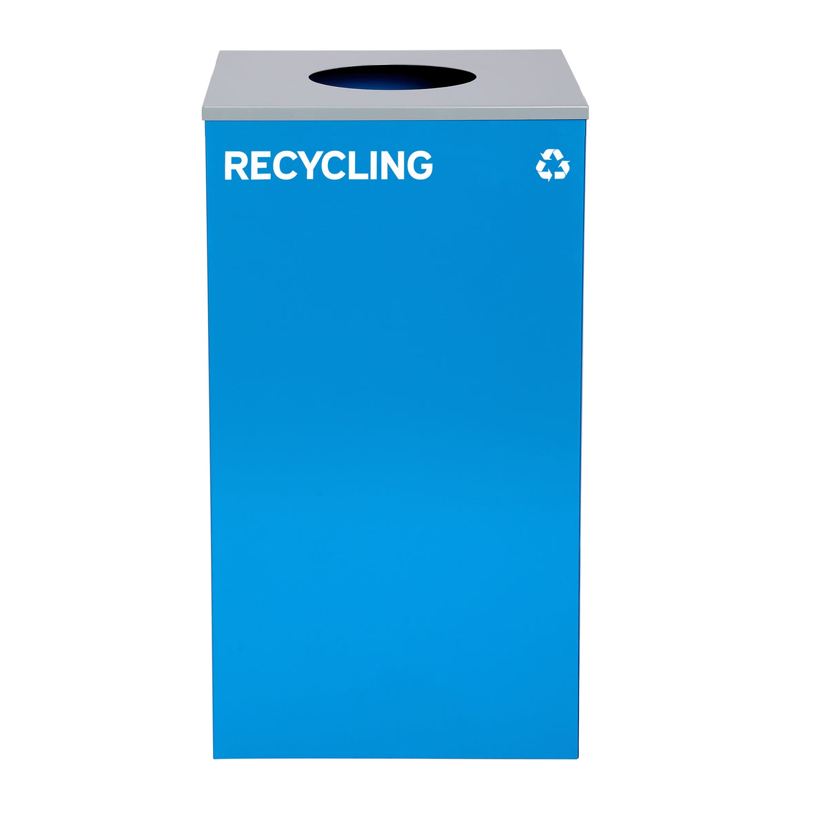 Alpine Industries 87 Gal. 3-Stream Steel Blue Recycling, Green