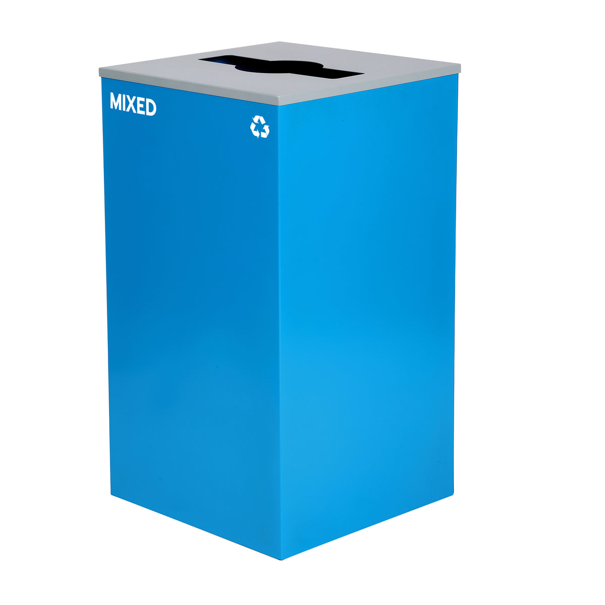 Alpine Industries 58-Gallon 2-Stream Black Steel-Blue Recycling Bin