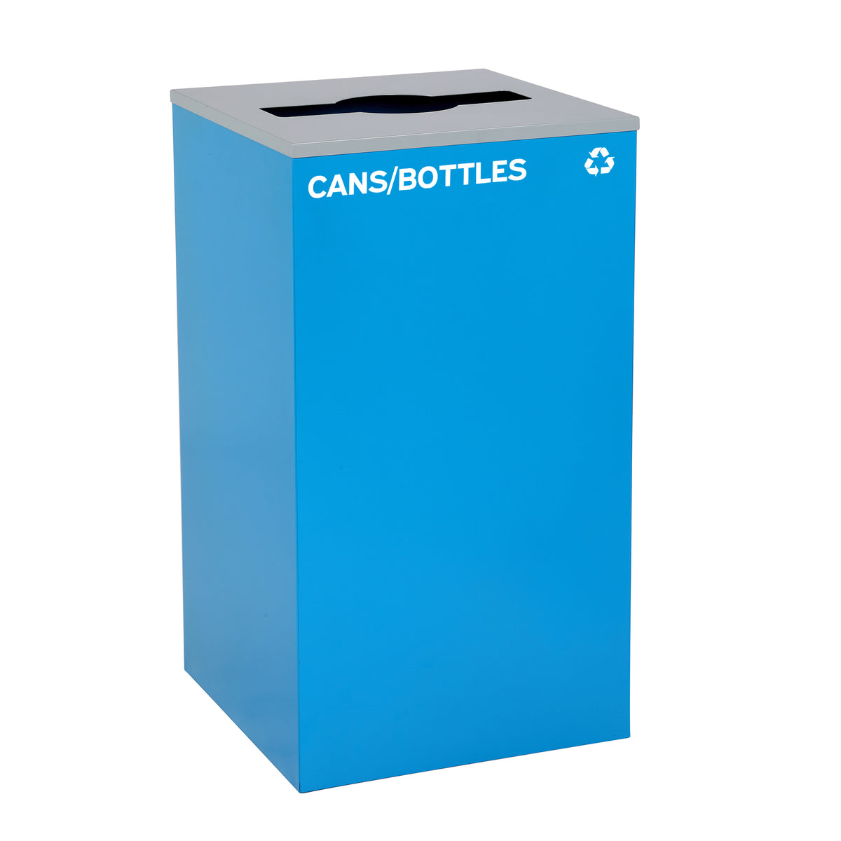 Alpine Industries 58-Gallon 2-Stream Black Steel-Blue Recycling Bin