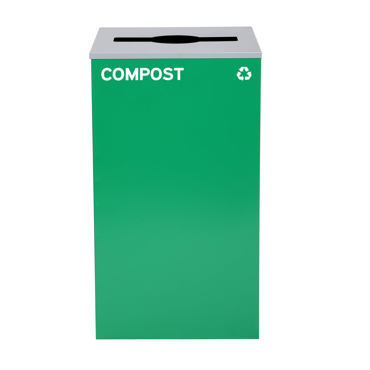 Alpine 29-Gal Square Recycling Bin, Green Can, Mixed Opening Lid (GRN-M-COM)