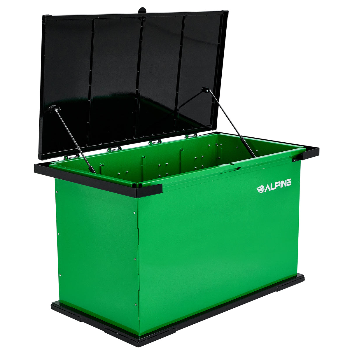Alpine Industries Bear Resistant Trash Can, IGBC Certified Steel Waste Container, Locking Lid, Hydraulic Hinges, Outdoor