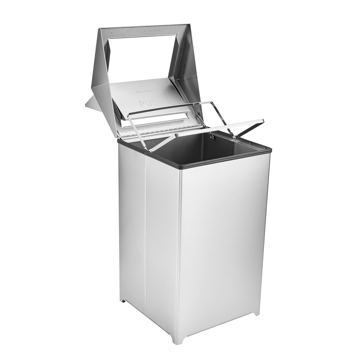 Alpine Industries 40 Gallon Stainless Steel Indoor Trash Can with Swing Lid, 40 Gallon, Stainless Steel