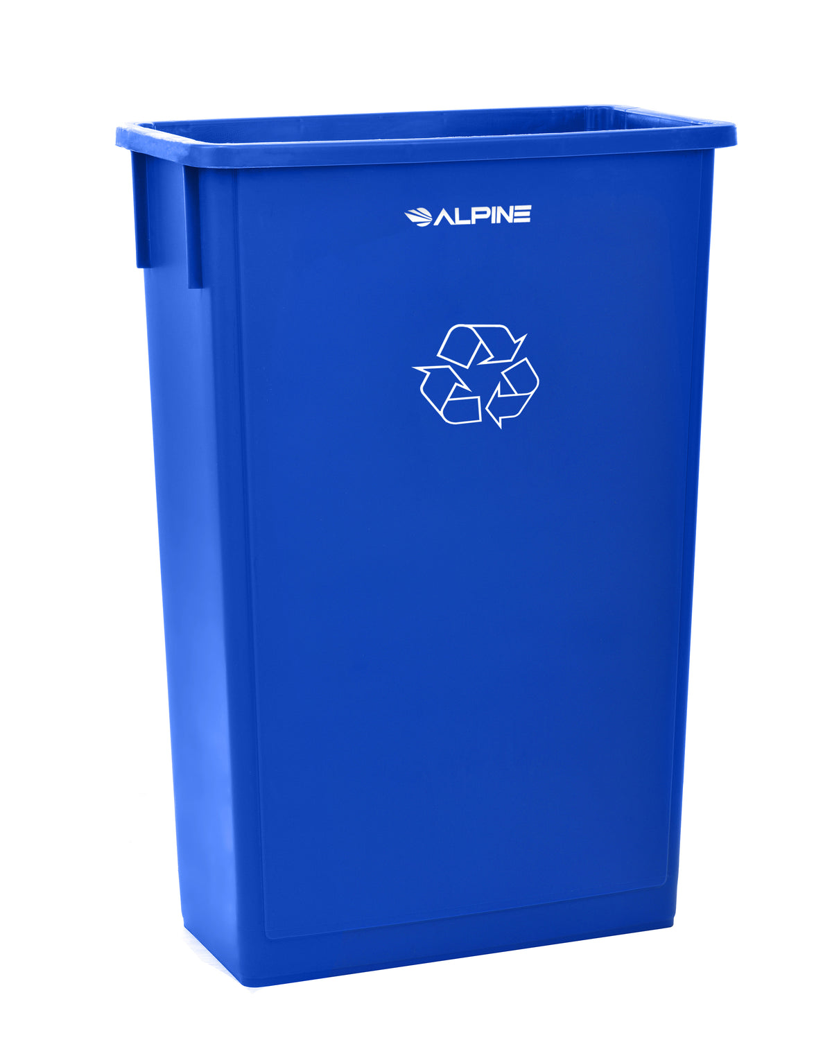 Blue Trash Can Recycle Bin and Drop Slot Lid
