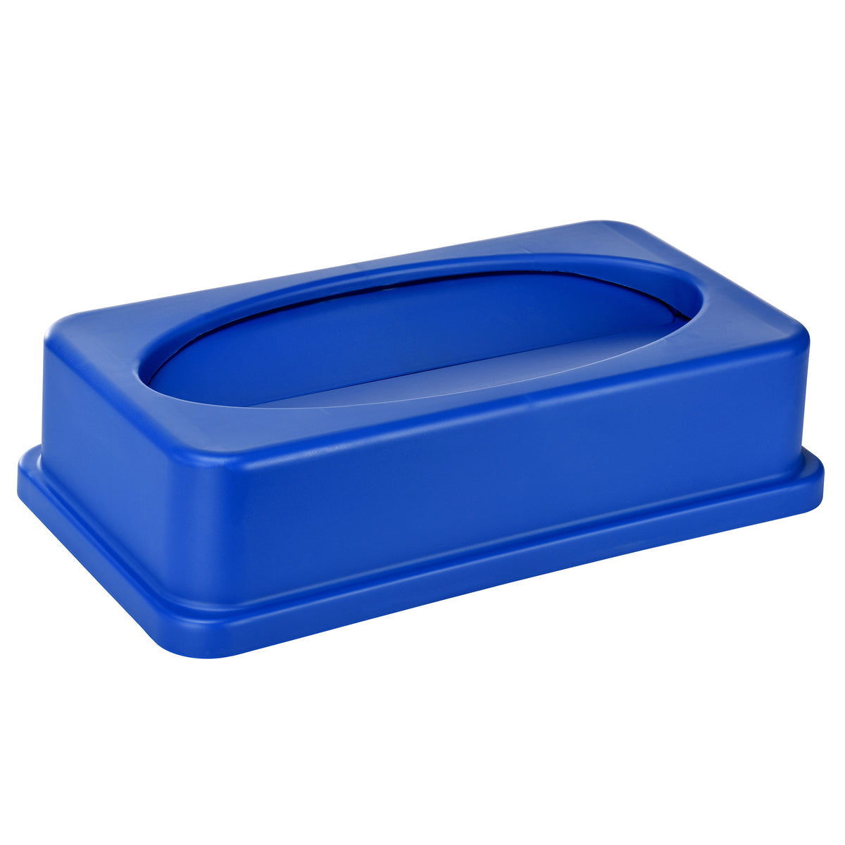 Blue Trash Can Recycle Bin and Drop Slot Lid