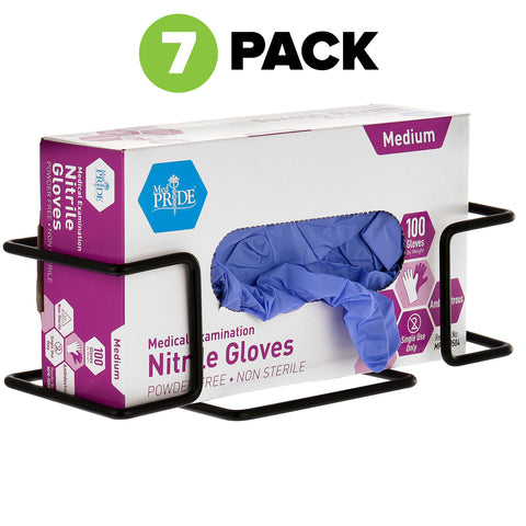 Single Box Capacity Wire Wall Mount Glove Dispenser, Black 7 pack