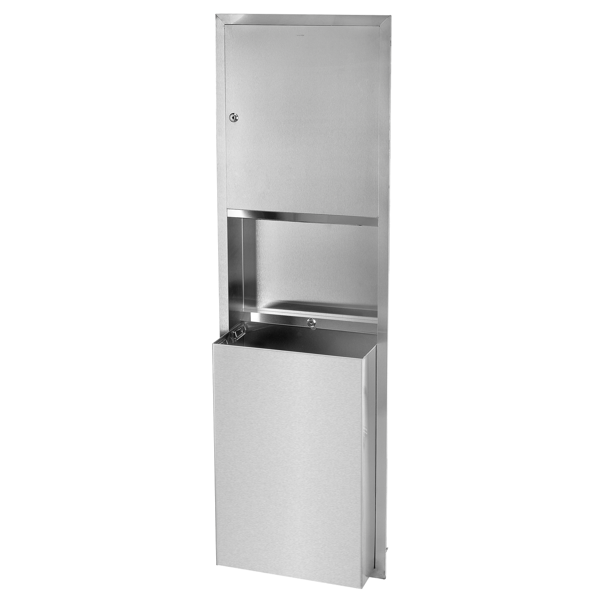 Alpine Recessed Stainless Steel Paper Towel Dispenser and Waste Receptacle