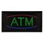 19" x 10" LED Rectangular Blue and Green ATM Sign with Two Display Modes
