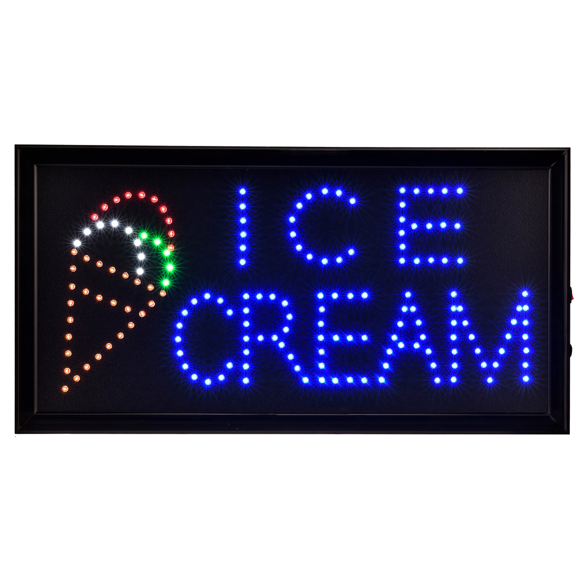 Alpine 19" x 10" LED Rectangular Ice Cream Sign with Two Display Modes