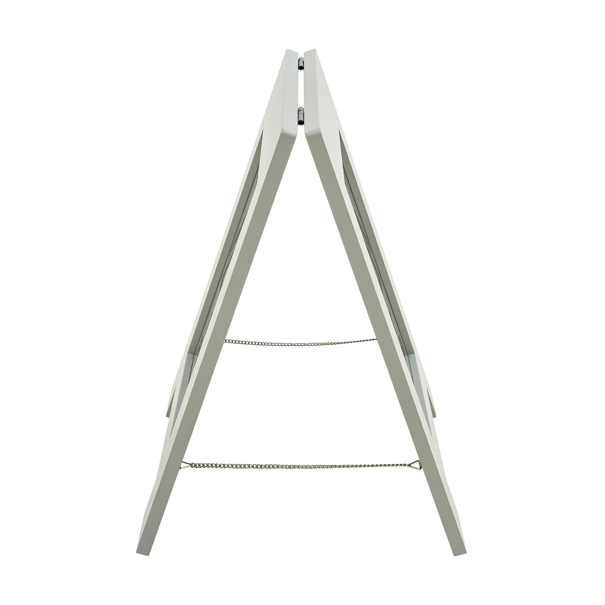 Alpine Industries Wooden Wet Floor Sign, Bilingual A-Frame Safety Sign, Gray