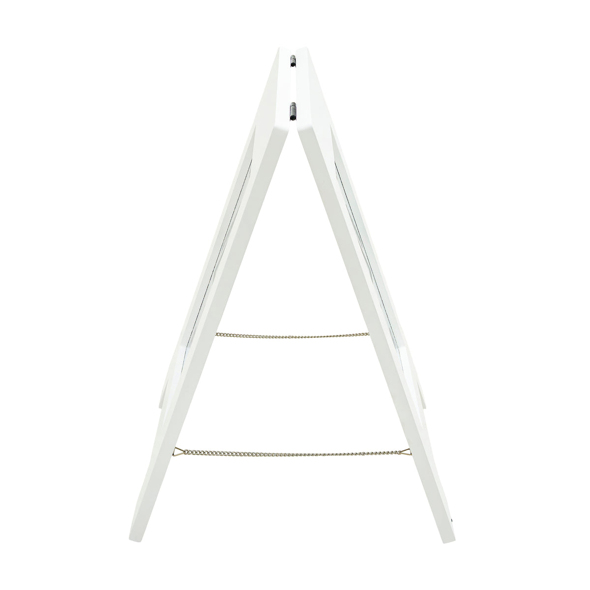 Alpine Industries Wooden Wet Floor Sign, Bilingual A-Frame Safety Sign, White